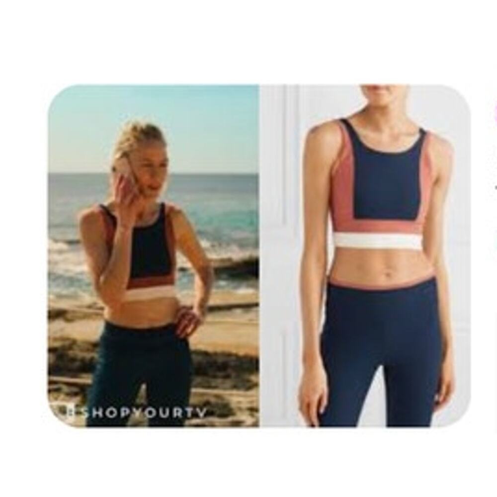 Womens Vaara Poppy Color Block Sports Bra Size Large